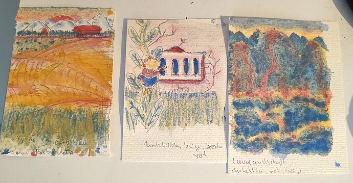 kupfer, ocker, blauviolett Varianten