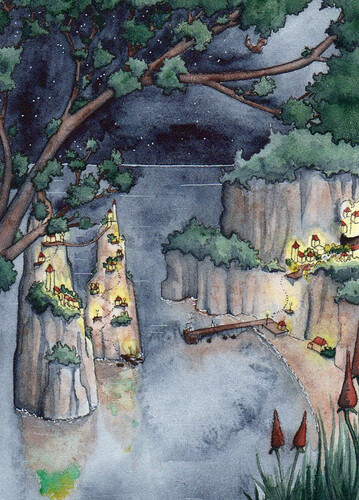 Kakao 310 - Felsendorf bei Nacht