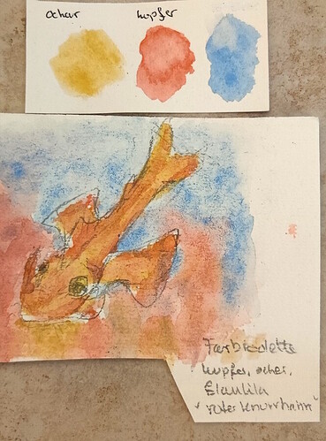 Farbroulette - ocker, kupfer, blauviolett