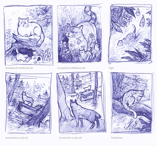 Skizzen-Felidae