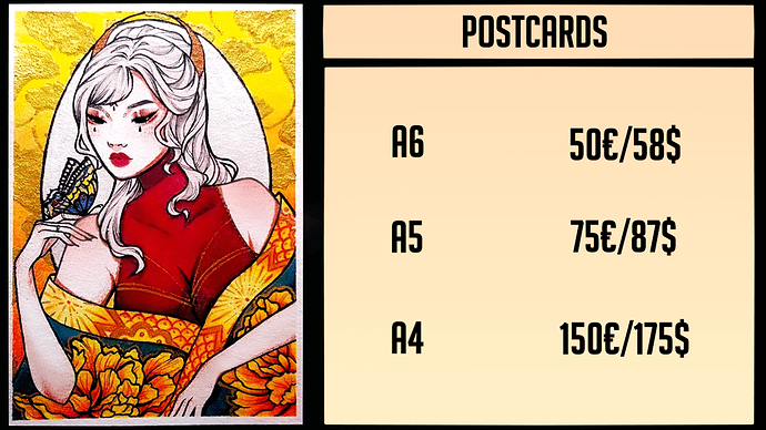 Postkarten preisliste