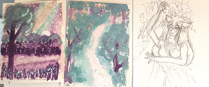 cyan, dunkelviolett, hellrosa Varianten