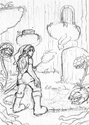 Im Inneren des Deku-Baums-skizze