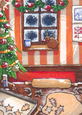 Kakao-Karte 56 (In der Weihnachtsbäckerei)